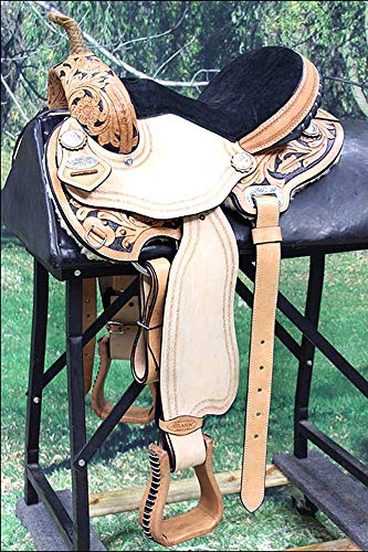 HILASON Western Horse Saddle American Leather Flex Trail Barrel Black | for Horses - size: 14 In