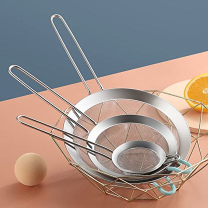 304 Stainless Steel Fine Mesh Strainers for Kitchen, Colander-Skimmer with Handle, Sieve Sifters for Food, Tea, Rice, Oil, Noodles, Fruits, Vegetable - size: 7.87 in Large