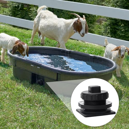 2Pcs Stock Tank Drain Plug Kit Compatible with Rubbermaid Water Trough 100 50 70 150 300 Gallon Stock Tank,Water Trough Drain Plug Kit for Rubbermaid FG424288BLA/FG424400BLA/FG424500BLA/FG424700BLA