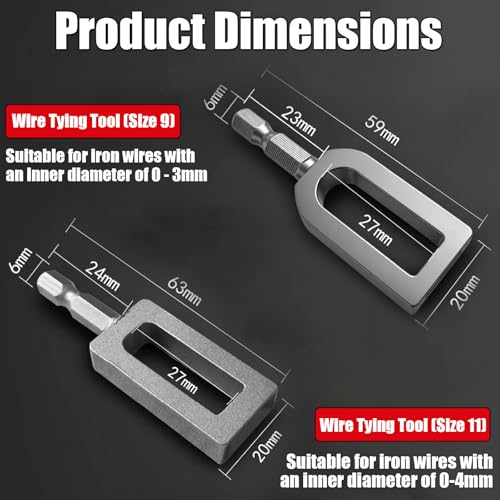Wire Twister Tool for Drill, 9#+11#Multifunctional Wire Twisting Tool