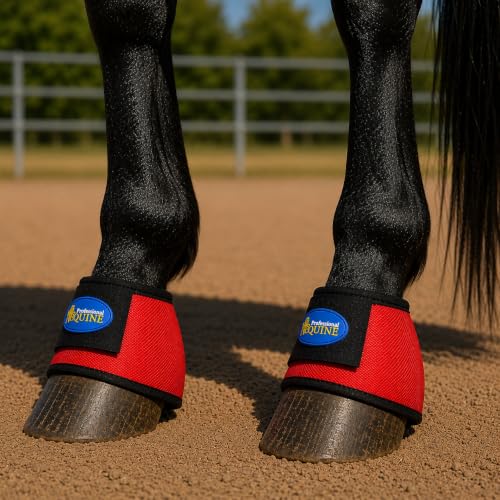 Horse Large Ballistic Overreach No-Turn Bell Boots Red 4109RD-L