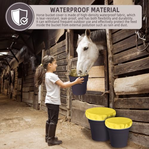 2-5 Gallon Horse Bucket Cover, Waterproof Horse Feed Bucket Cover, Lightweight and Easy to Use (Excluding Bucket, Yellow) - color: Yellow