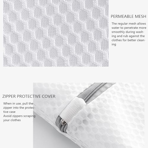 3Pcs Durable Honeycomb Mesh Laundry Bags for Delicates 12 x 16 Inches (3 Medium)