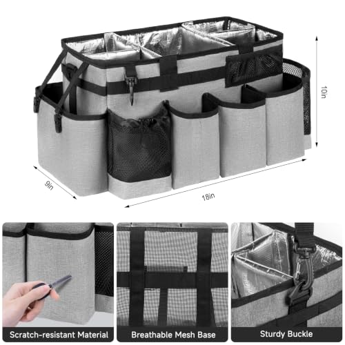 Cleaning Caddy Bag, Extra Large Cleaning Supply Bag for Housekeepers,Gray - color: Gray, size: XL