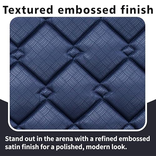 EQUINEWAVE Embossed All Purpose Saddle Pad | Cooling Performance Lining, Contoured Fit, Textured Design, English Riding - color: NAVY