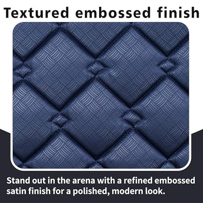 EQUINEWAVE Embossed All Purpose Saddle Pad | Cooling Performance Lining, Contoured Fit, Textured Design, English Riding - color: NAVY