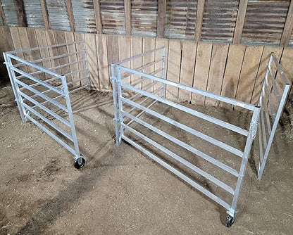 Aluminum 5 FT X 5 FT 6 Rail 40" Wall-Mounted ADD-ON Sheep & Goat STALL KIT Pen