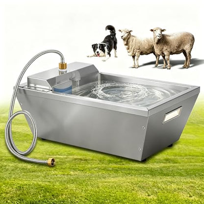 4Gal Dog Water Bowl Dispenser Automatic Livestock Water Trough