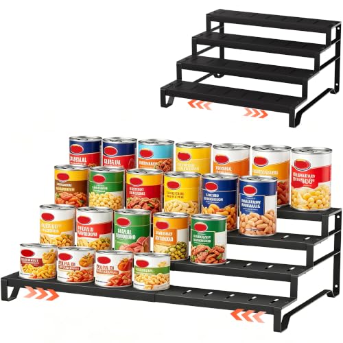 Expandable Can Organizer for Pantry, 4 Tier Metal Canned Food Storage - size: 4tier*1pack