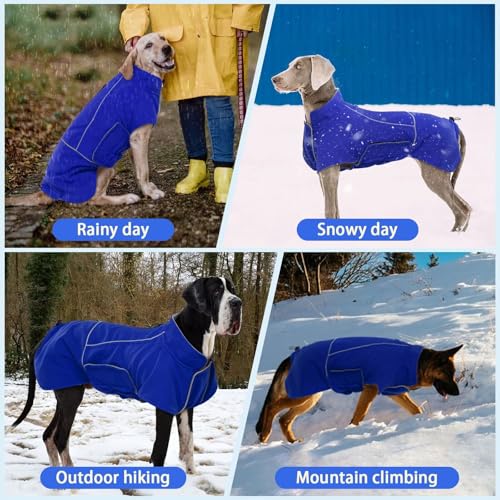 MIGOHI Dog Winter Jacket,Dog Coat Waterproof,4XL Winter Snow Coat with Fleece Lining for Large Dogs Boys Girls,Snowproof Pet Jacket,Great Dane,Mastiff,Blue - color: Blue, size: XXXX-Large