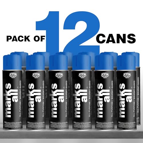 Fox Valley 17oz Marks All Solvent-Based Marking Paint 12-Pack, Blue - color: Blue APWA