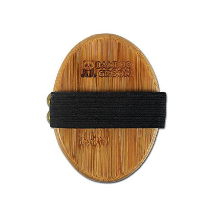 Alcott Bamboo Groom Curry Brush with Rubber Bristles for Pets,Brown - style: Curry Brush with Rubber Bristles