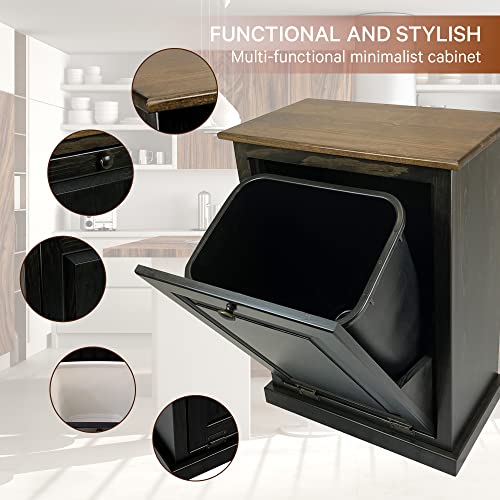 Peaceful Classics Wooden Tilt Out Trash Cabinet, Mocha - color: Mocha, style: Without Drawer