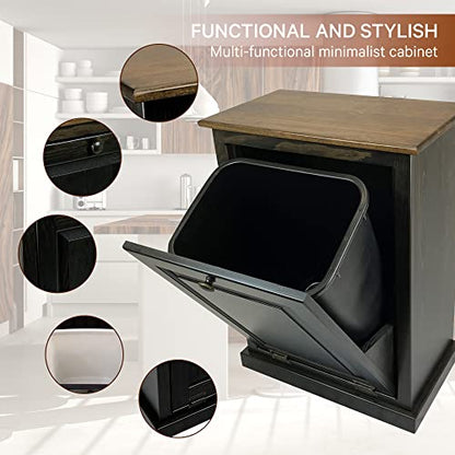 Peaceful Classics Wooden Tilt Out Trash Cabinet, Mocha - color: Mocha, style: Without Drawer