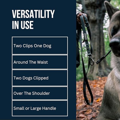Fenrir - Dog Training Leash - Heavy Duty Dog - Double Ended Carabiner - Long Dog Lead - Non-Slip Lead Waterproof Gear for Large & Small Dogs Puppy - 2.1m (Red) - color: Red