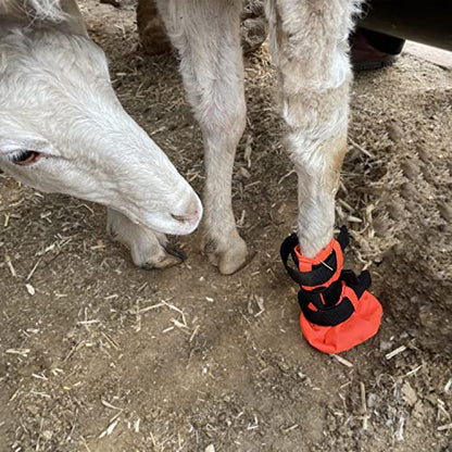 Waterproof Oxford Fabric Goat Booties for Sheep and Goat Hoof Cover, Anti-Dirt Leg Wraps with Adjustable Straps for Barn Use