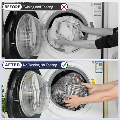 4Pcs Mesh Laundry Bags Washing Machine Mesh Wash Bags Jumbo for Delicates Clothes,Bed Linen,Toys with Drawstring Closure Sturdy (Black, Pack 4 Pcs) - color: Black, size: Pack 4 pcs