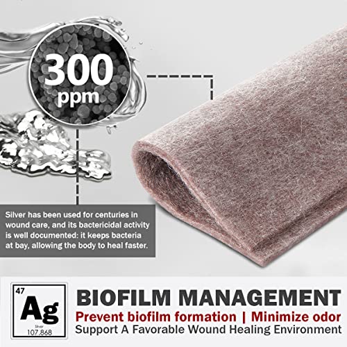 EVERLIT AG Silver Calcium Alginate Wound Dressing | Absorbent Non-Stick Sterile Dressing Pad | Gentle Gauze with Natural Gelling Fiber for Wound Care - size: 4" x 4" | Pack of 5