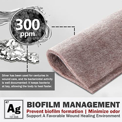 EVERLIT AG Silver Calcium Alginate Wound Dressing | Absorbent Non-Stick Sterile Dressing Pad | Gentle Gauze with Natural Gelling Fiber for Wound Care - size: 4" x 4" | Pack of 5