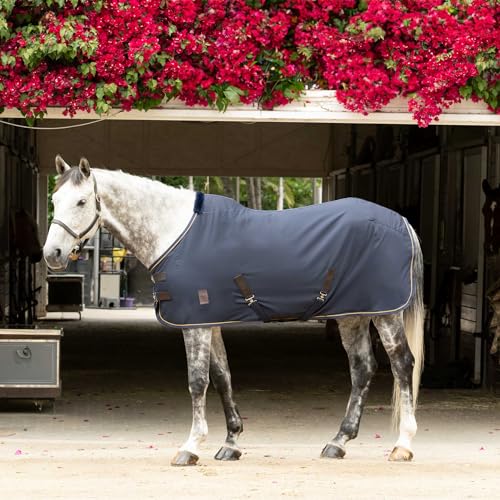 Equinavia Vind Lightweight Stable Blanket for Horses | No Fill Sheet with Wither Relief - Navy - 74 in - color: Navy, size: 74 in