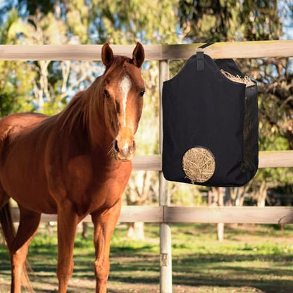 2 Pcs Hay Bags for Horse, Large Capacity Feeding Bag - color: Small Black
