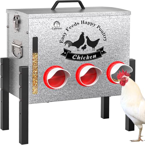 7-Gal Metal Automatic Chicken Feeder with 6 Feeding Ports - size: 7GAL-35LB