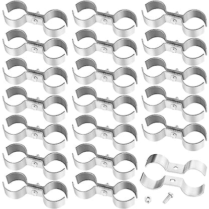 Hicarer 20 Pcs Chain Link Fence Panel Clamps 1-3/8" Saddle Dog Kennel Panel Clamps for Round Pipe Panel Frame and Chain Link Fencing
