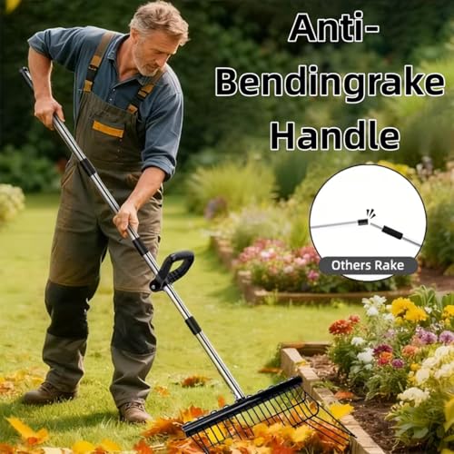65In Pitch Forks for Garden, Long Handle Adjustable Steel Handle