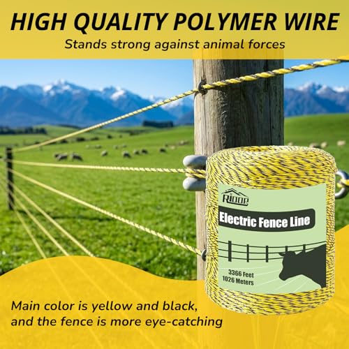 RIOOP Electric Fence Wire Polywire 3366 Feet/1026Meters - size: 3366 Feet/1026Meters
