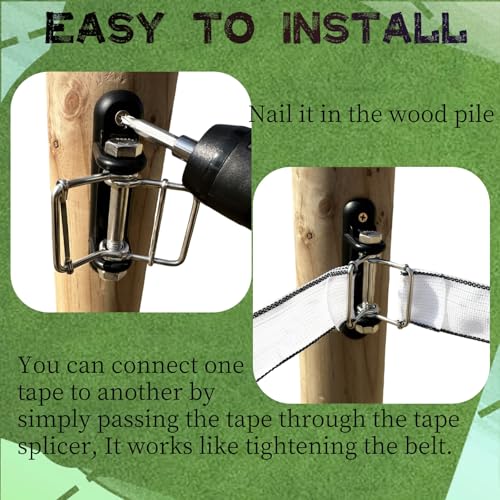 2Pcs Electric Fence Polytape Insulators Buckles for 1.7" Tape | Interlocking buckles for tautness. Impact-resistant, non-conductive. Triple anchor points. Modular for corners/ends/gates