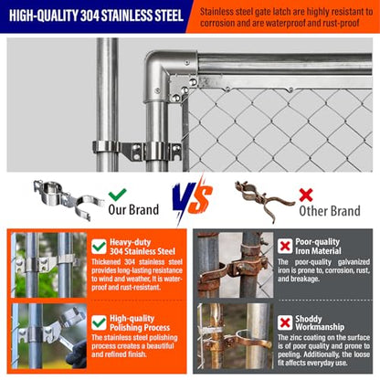 Heavy Duty Stainless Steel 1-7/8" x 1-7/8" Chain Link Fence Gate Fork Latch with Hole for Padlock（Fit 1 7/8" Gate Frame） 1Pack - size: 1-7/8''x1-7/8''-1P