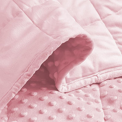 ALANSMA Reversible Weighted Blanket for All Season, Luxury Velvet, Warm and Cool, Adult Pink 7Lb Weighted Blanket, Enjoy Sleeping Anywhere(Pink,40"x60" 7lbs) - color: Pink, size: 40''x60'' 7lbs
