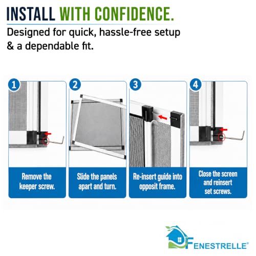 Fenestrelle Expandable Window Screen, 15″ H × 21″–40″ W Horizontal, 2-Pack - size: Medium (15" H x 21"-40" W)