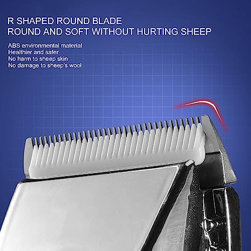 Pssopp Electric Sheep Shears Professional, 500W High Speed Adjustable Blade Grooming Clipper for Farm Shearing Silver with Anti Slip Grip Plug Powered Storage Case