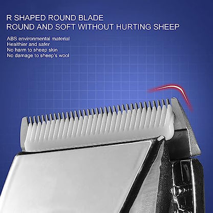 Pssopp Electric Sheep Shears Professional, 500W High Speed Adjustable Blade Grooming Clipper for Farm Shearing Silver with Anti Slip Grip Plug Powered Storage Case
