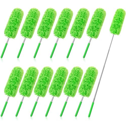 Tanlade 12 Pcs Microfiber Feather Dusters for Cleaning, Green - color: Green