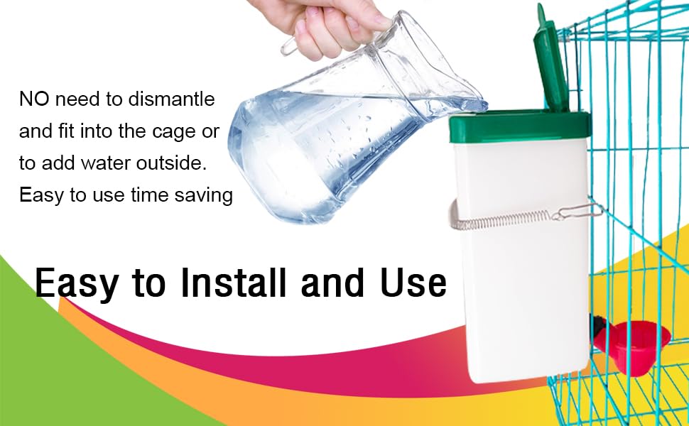 2pcs Automatic Drinker System Chick Water Cups 1L Hanging Automatic Fill Chick Cup Drinker Waterer Used for Cages