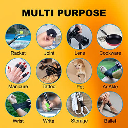 Self Adhesive Bandage Wrap| 6 Rolls 3"x 5 Yards Medical Tape,Vet Tape,Athletic Tape,Elastic Cohesive Bandage for Sports Injury,Stretch Athletic,Ankle,(Black)