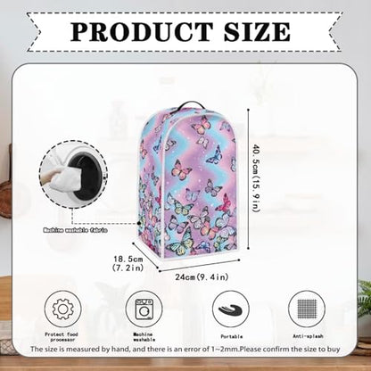 Appliance Dust Cover with Hook Comfortable Stylish Protective Cover Stand Blender Cover Fashion Blender Cover Colorful Butterfly - color: Colorful Butterfly