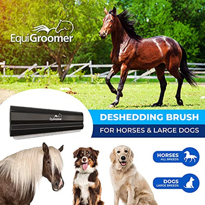 EquiGroomer 8-Inch Deshedding Brush for Dogs & Horses, Black - color: Black