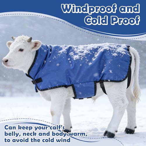 Calf Blanket Goat Coats Winter Jacket Calves Warming Blanket Warm Thickened Waterproof Windproof Calves Livestock Warm Clothes for Goats, Alpacas, Donkeys and Other Livestocks (1)