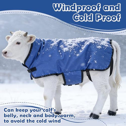 Calf Blanket Goat Coats Winter Jacket Calves Warming Blanket Warm Thickened Waterproof Windproof Calves Livestock Warm Clothes for Goats, Alpacas, Donkeys and Other Livestocks (1)