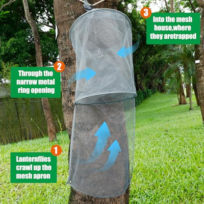 Qualirey 16 Pack Spotted Lanternfly Trap Lanternfly Killer for Tree,Grey - color: Silver