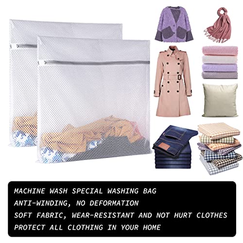 2 XX-Large Honeycomb Mesh Laundry Bag Delicates Durable for Washing Machine,24 x 24 Inches lingerie bags for Laundry, Travel Storage Organize Bag for Cotton Clothes,Sheet,Sweater, Shoes - size: Set of 2 XX-Large