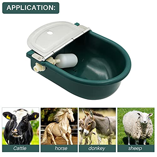 MINYULUA Automatic Waterer Bowl Large Horse Waterer with Float Valve - color: dark green