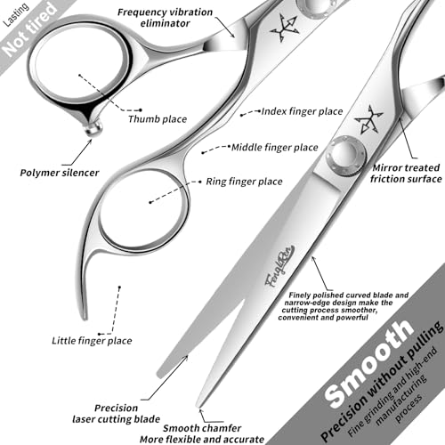 High-end Professional Extremely Very Sharp Barber Hair Cutting Scissors Hairdresser Shears For Hair 6 Inches Haircut Scissor Made Of Stainless Steel Alloy For Hairdressing Salon and Home Use - size: 6 Inch, style: Shears