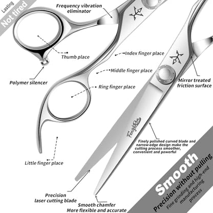 High-end Professional Extremely Very Sharp Barber Hair Cutting Scissors Hairdresser Shears For Hair 6 Inches Haircut Scissor Made Of Stainless Steel Alloy For Hairdressing Salon and Home Use - size: 6 Inch, style: Shears