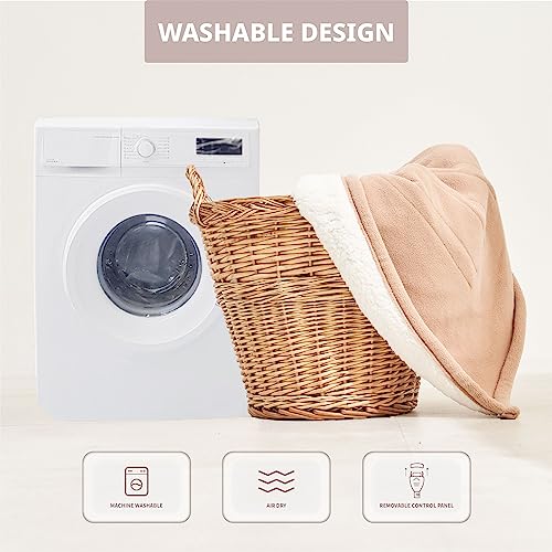 Heated Blanket 50''x60'', Soft Heated Throw Blanket,Almond - color: Almond, size: 5060