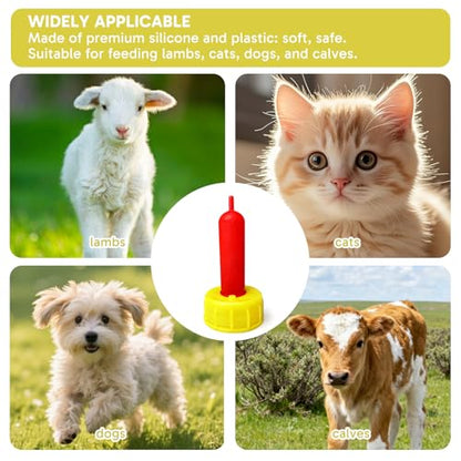 15 Pack Goat Nipples, Soft Goat Bottle Nipples for Baby Goats, Flexible Goat Nipples for Feeding Baby Goats, Replacement Livestock Feeding Nipples for Goat Milk Bottles