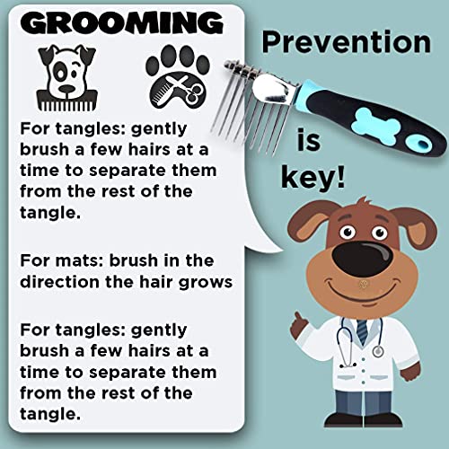 SunGrow Poodle Dog & Bunny Comb Dematting and Detangler Long Hair, Thick Undercoat Brush, for Rabbit, Persian, Maine coon Cat